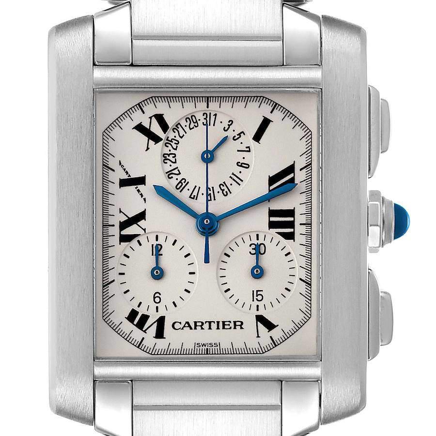 Cartier Silver Stainless Steel Tank Francaise W51001Q3 Quartz Men's Wristwatch 28 mm商品第6张图片规格展示