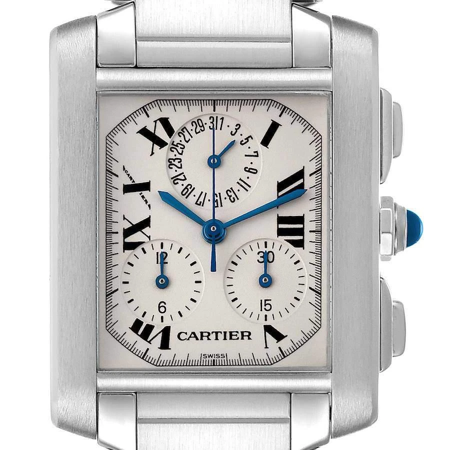 Cartier Silver Stainless Steel Tank Francaise W51001Q3 Quartz Men's Wristwatch 28 mm 商品