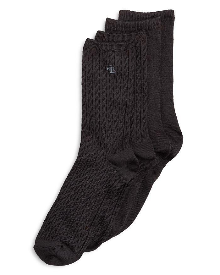 商品Ralph Lauren|Cable Trouser Super Soft Socks, Set of 2,价格¥118,第1张图片