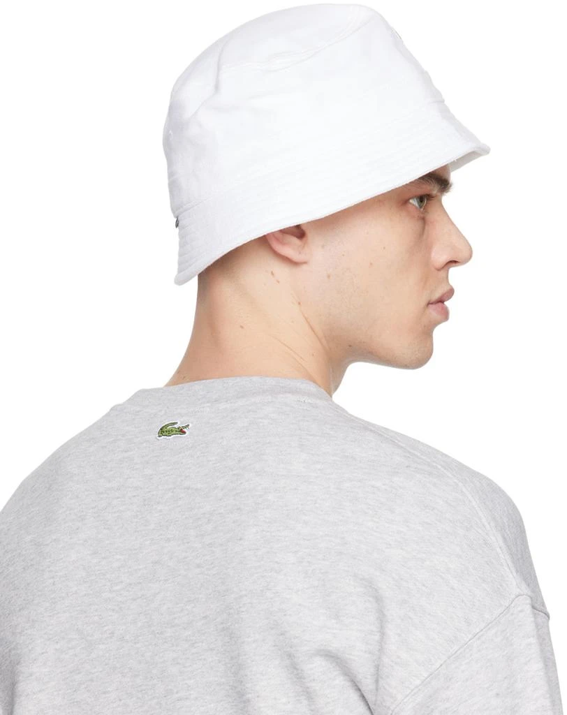 商品Lacoste|White Unisex Organic Cotton Bucket Hat,价格¥454,第3张图片详细描述