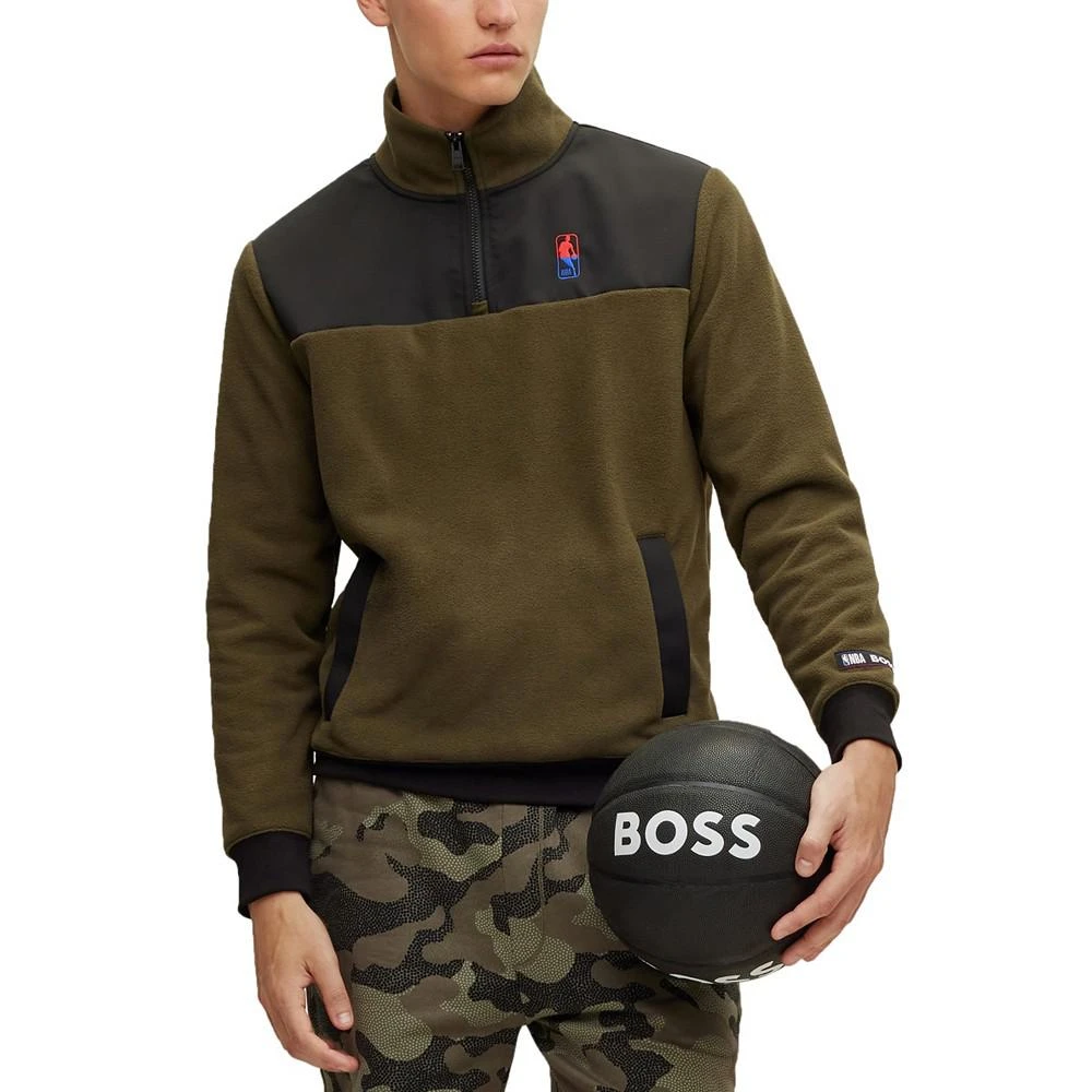 商品Hugo Boss|Men's Boss NBA Zip-Neck Sweatshirt,价格¥1677,第1张图片