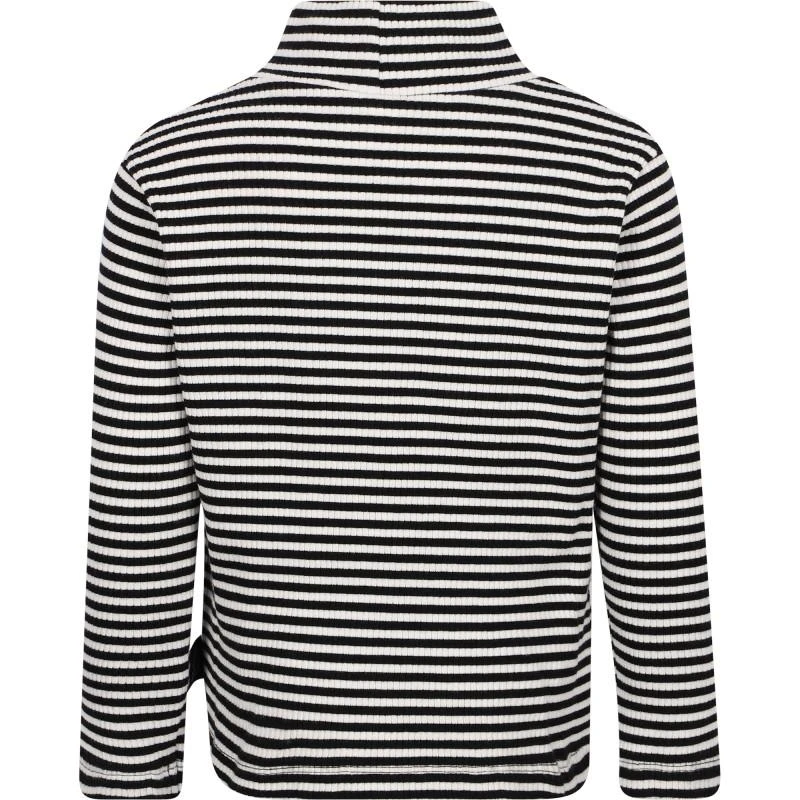 商品Little Man Happy|Lips ribbed turtleneck in black and white stripes,价格¥426,第2张图片详细描述