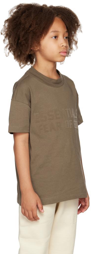 商品Essentials|Kids Brown Logo T-Shirt,价格¥217,第4张图片详细描述