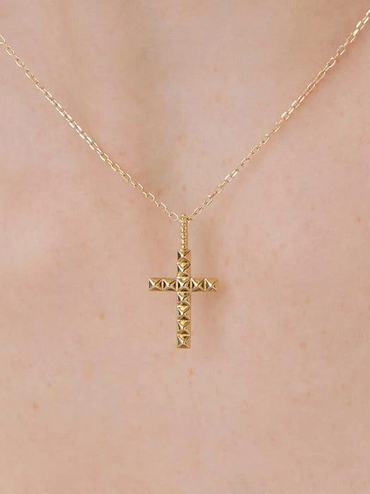 商品DONA & D.|Stud Cross Pendant - 3 Colors (10K / 14K / 18K),价格¥642,第1张图片