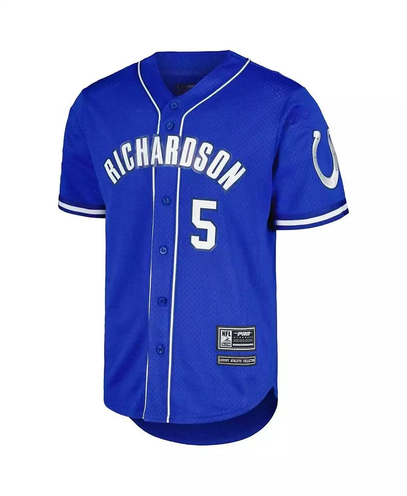 商品Pro Standard|Men's Anthony Richardson Royal Indianapolis Colts Mesh Baseball Button-Up T-shirt,价格¥658,第3张图片详细描述