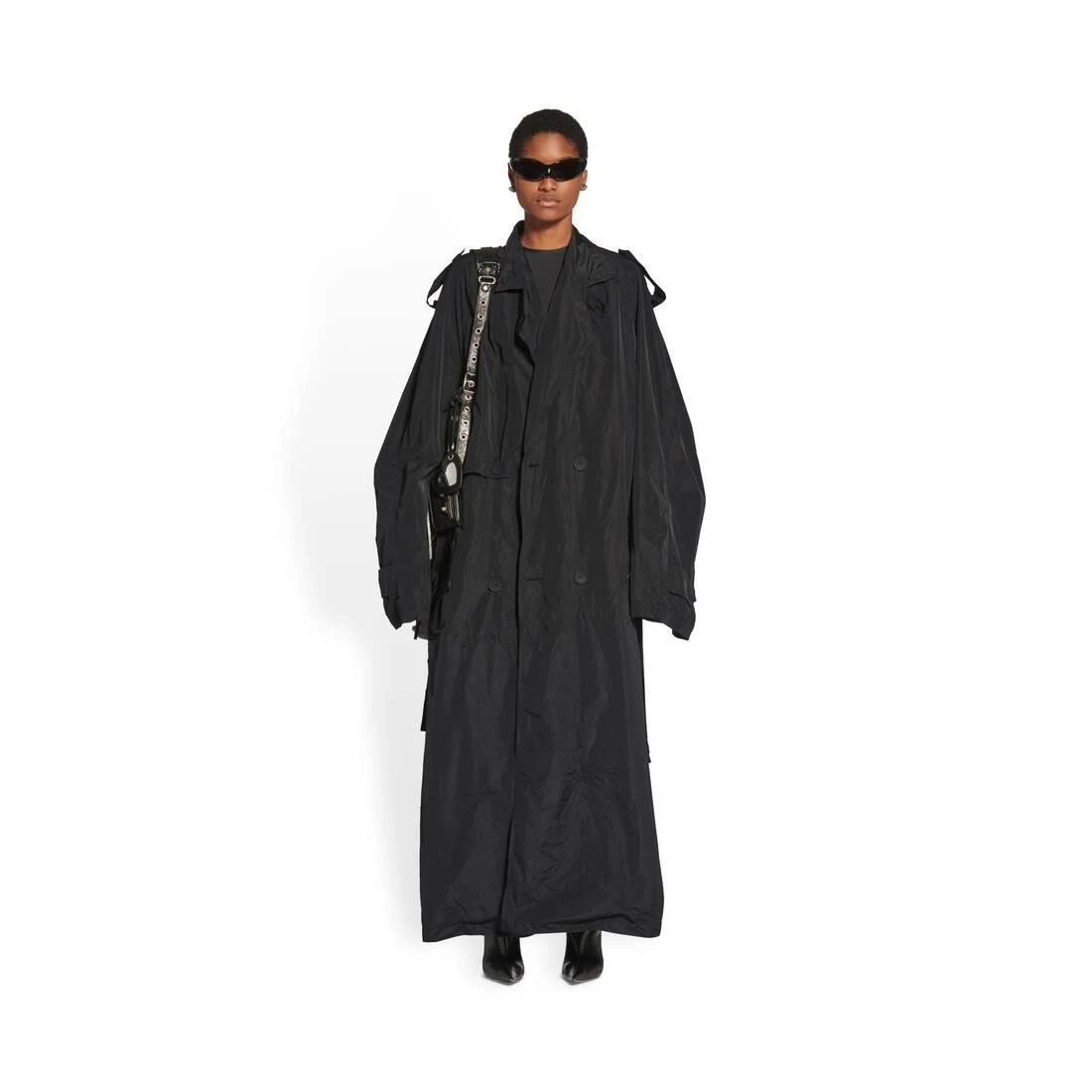 包邮包税【预售7天发货】 BALENCIAGA巴黎世家 23秋冬 女士 风衣 Packable Trench in Black 720148TMO051000 商品