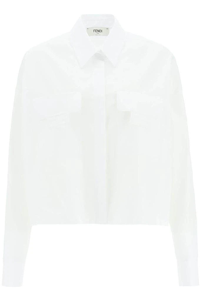 商品Fendi|CROPPED SHIRT WITH FF BAGUETTE DETAILS,价格¥4084,第1张图片