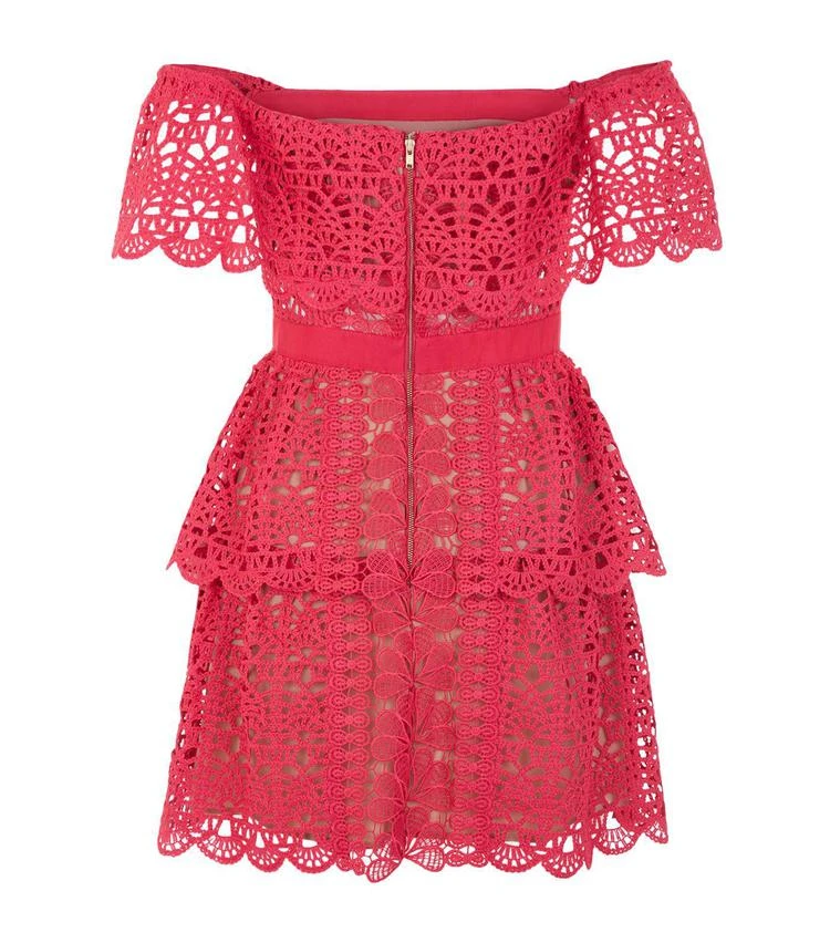 商品Self Portrait|Off-The-Shoulder Guipure Dress,价格¥3130,第2张图片详细描述