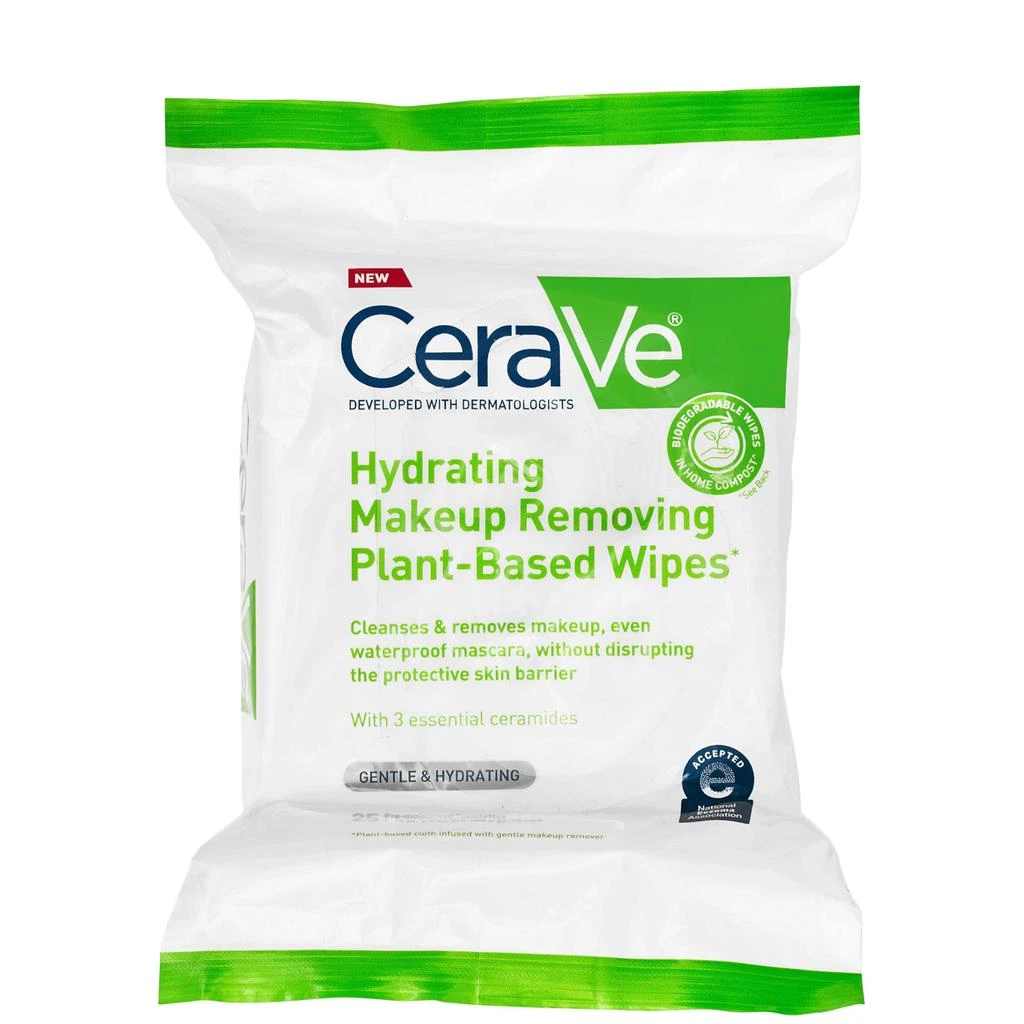 商品CeraVe|CeraVe Hydrating Makeup Removing Plant-Based Wipes,价格¥101,第1张图片