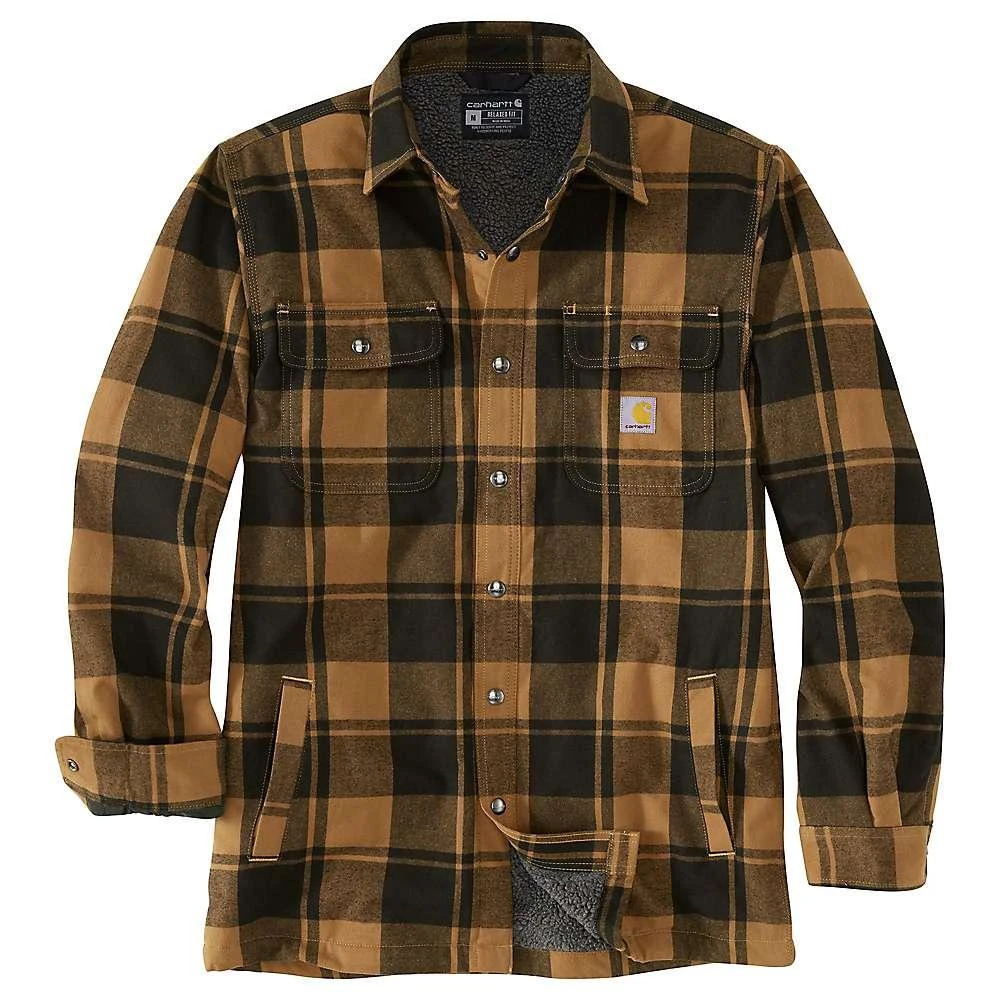 商品Carhartt|Carhartt Men's Relaxed Fit Flannel Sherpa-Lined Shirt Jac,价格¥689,第2张图片详细描述