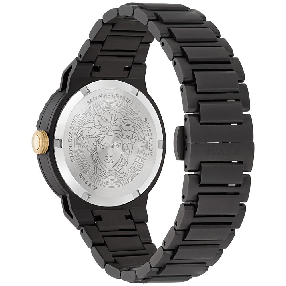 Women's Swiss Medusa Infinite Black Ion Plated Stainless Steel Bracelet Watch 38mm商品第3张图片规格展示