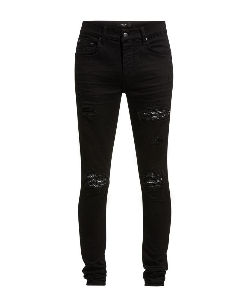 Men's MX1 Bandana Repair Skinny Jeans商品第2张图片规格展示