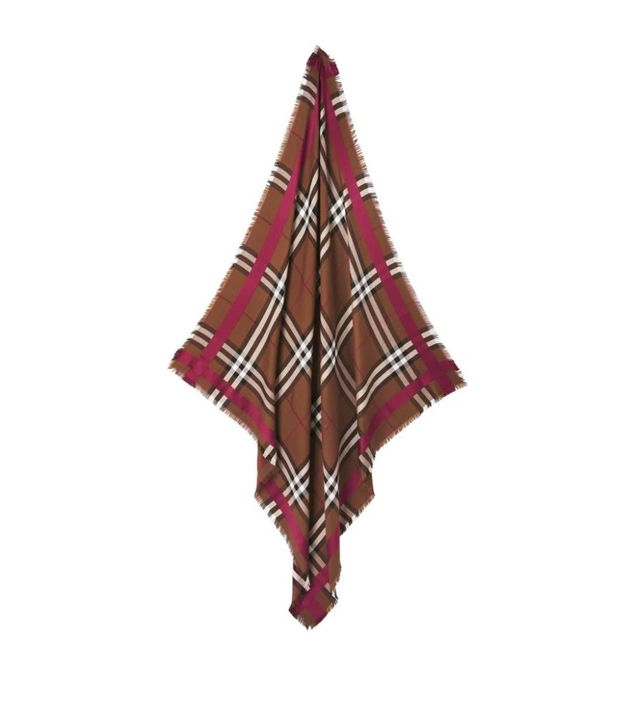 商品Burberry|Wool-Silk Check Scarf,价格¥4686,第3张图片详细描述