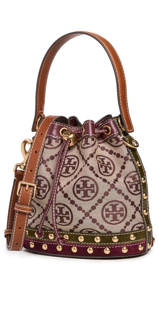 商品Tory Burch|Tory Burch T Monogram Jacquard Studded Bucket Bag,价格¥4442,第1张图片