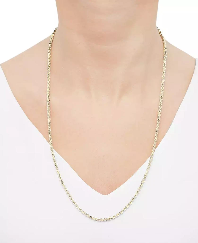 商品Macy's|Glitter Rope Link 26" Chain Necklace (3mm) in 14k Gold,价格¥7102,第2张图片详细描述