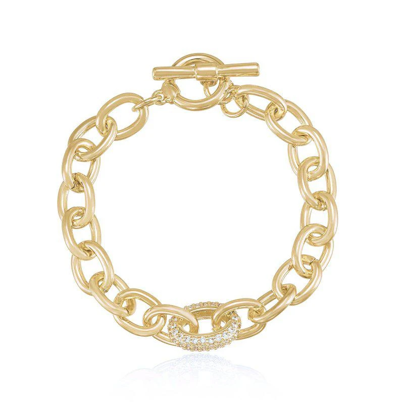 商品Ettika Jewelry|True To You 18k Gold Plated Chain Bracelet,价格¥266,第1张图片