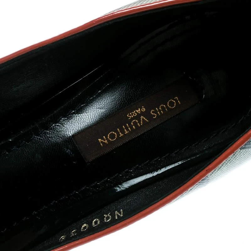 Louis Vuitton Grey Monogram Coated Denim Richard Prince Flash Pulp Peep Toe Pumps Size 36.5 商品