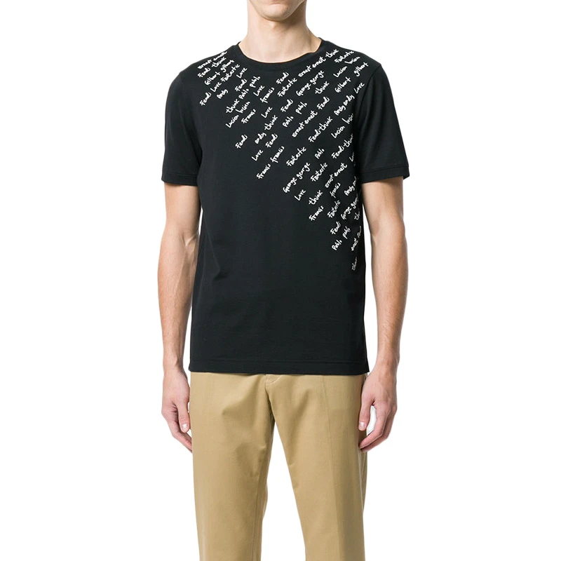 Fendi 芬迪 男士纯棉字母印花时尚休闲圆领短袖T恤衫 FY0626A1BH0QA1 商品