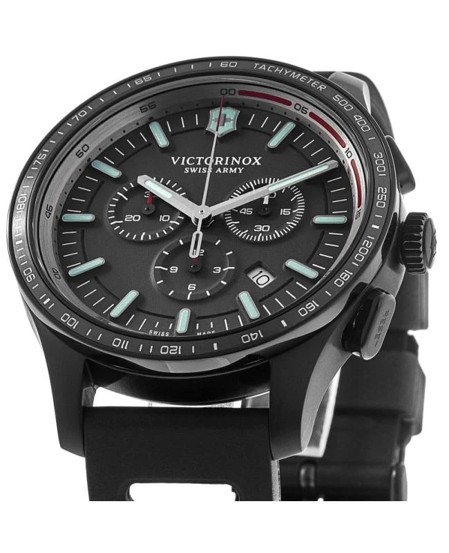 商品Swiss Army|Victorinox Swiss Army Alliance Sport Chronograph Grey Dial Black Rubber Strap Men's Watch 241818,价格¥2620,第2张图片详细描述