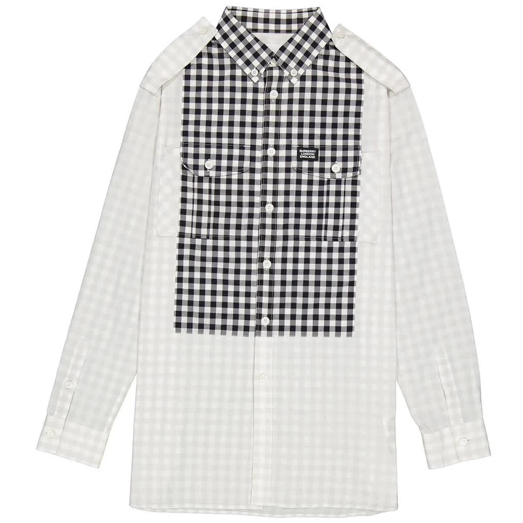 商品Burberry|Gingham Cotton Poplin Contrast Bib Oversized Shirt,价格¥4301,第1张图片