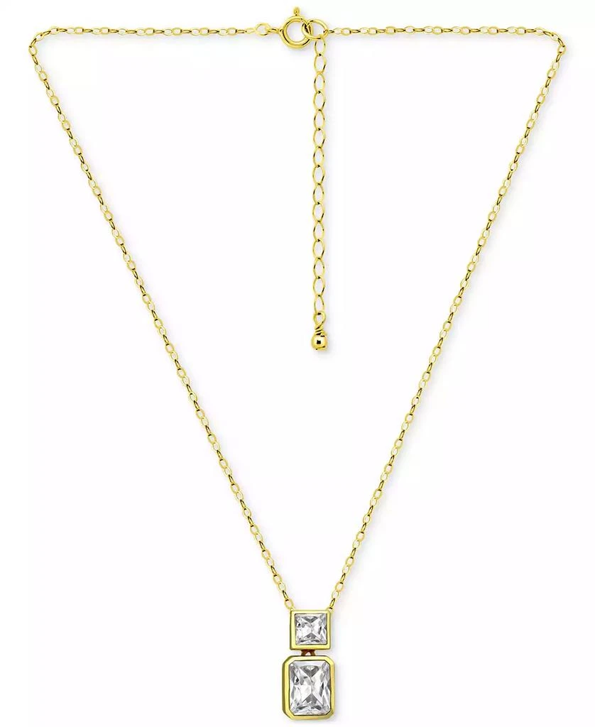 商品Giani Bernini|Cubic Zirconia Octagon & Square Pendant Necklace in 18k Gold-Plated Sterling Silver, 16" + 2" extender, Created for Macy's,价格¥267,第3张图片详细描述