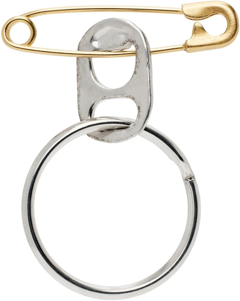 商品MAISON MARGIELA|Silver & Gold Safety Pin Single Earring,价格¥1665,第1张图片