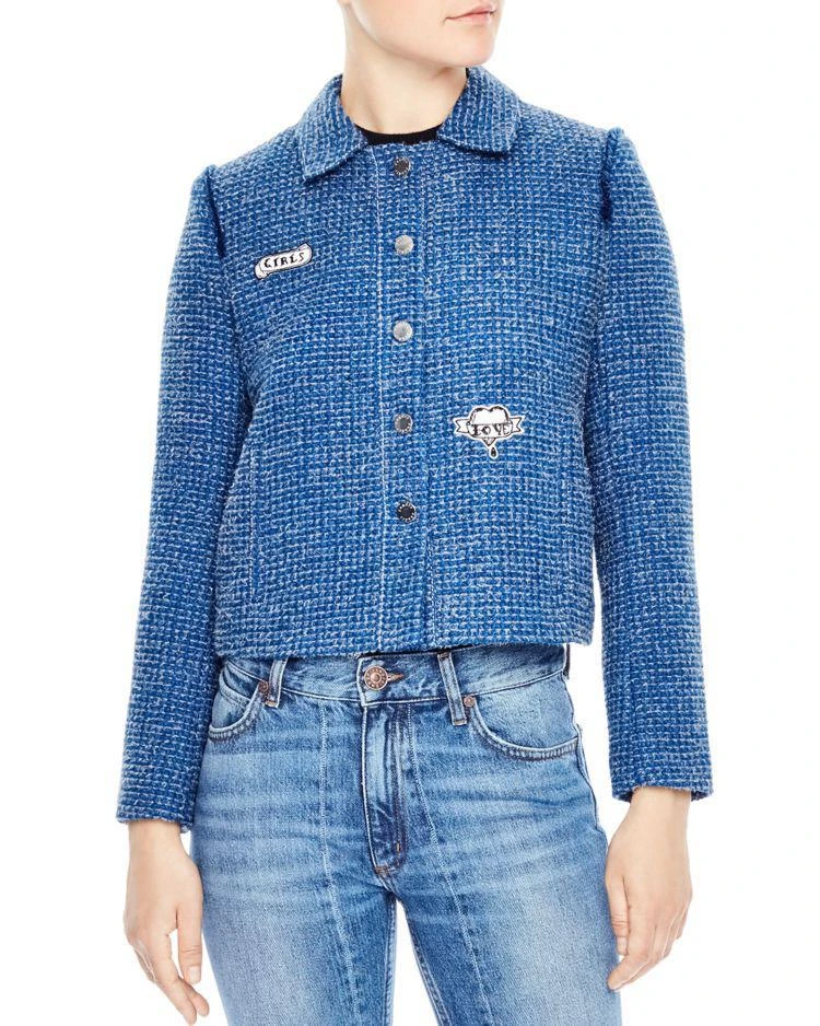 商品Sandro|Flavie Cropped Tweed Jacket ,价格¥1925,第1张图片