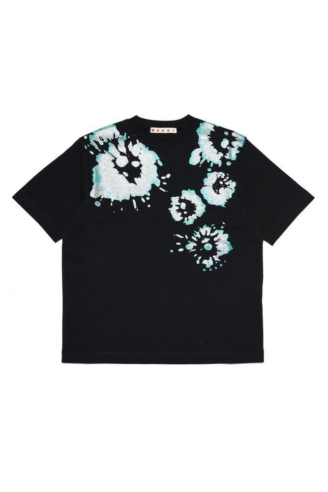 商品Marni|Marni Kids Sunflower Printed Crewneck T-Shirt,价格¥377,第1张图片