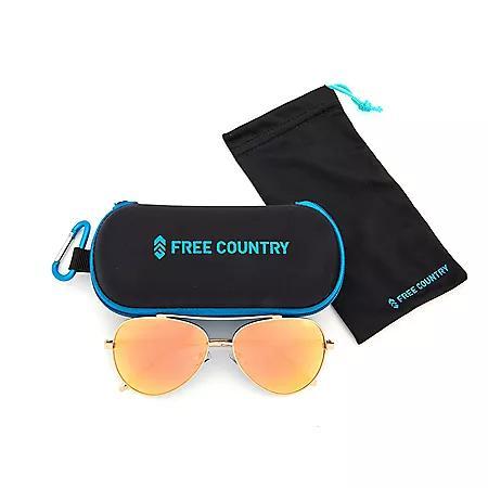 商品Free Country|Free Country Women's Fashion Sunglasses with Microfiber Bag and Zippered Case,价格¥148,第1张图片