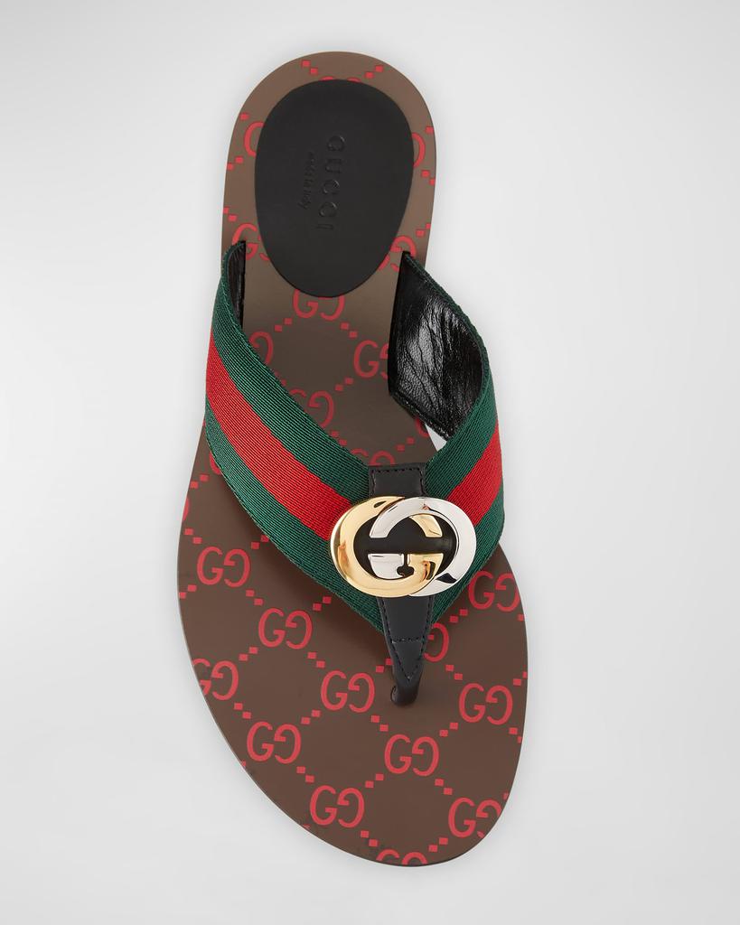 Gucci Kika Web Thong Sandals - Shoes - Free Shipping  display picture 1