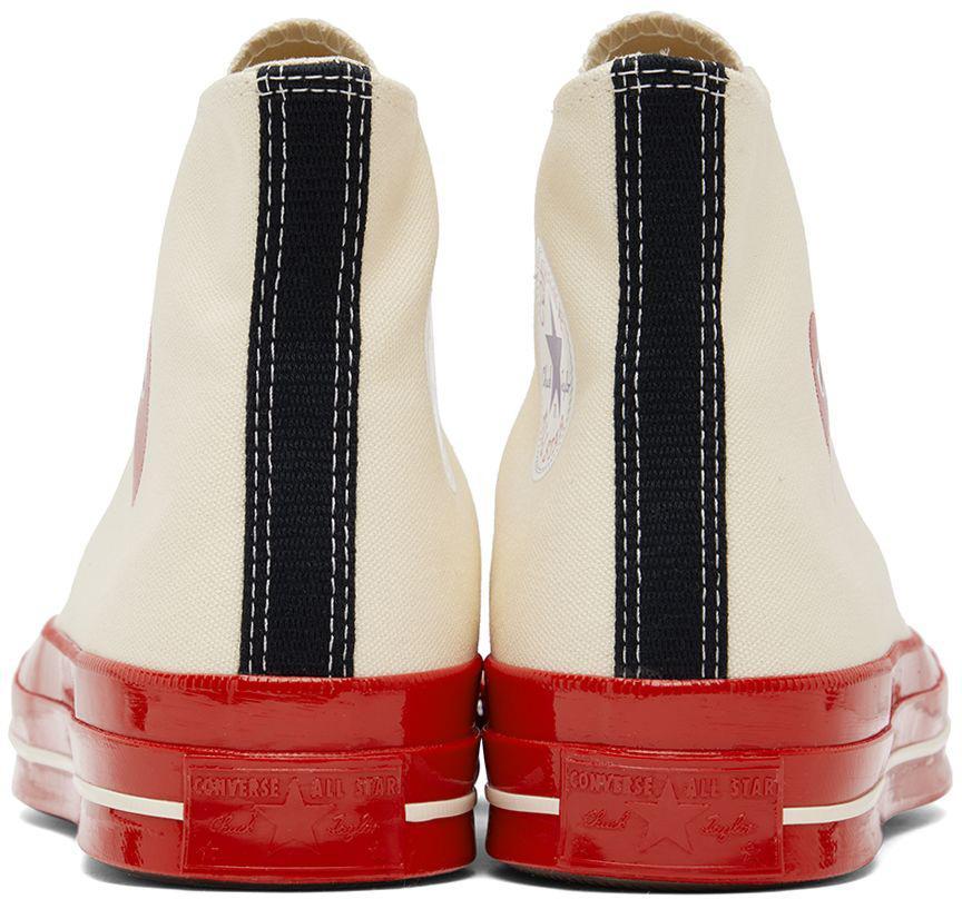 商品Comme des Garcons|Off-White & Red Converse Edition Chuck 70 Sneakers,价格¥1107,第4张图片详细描述