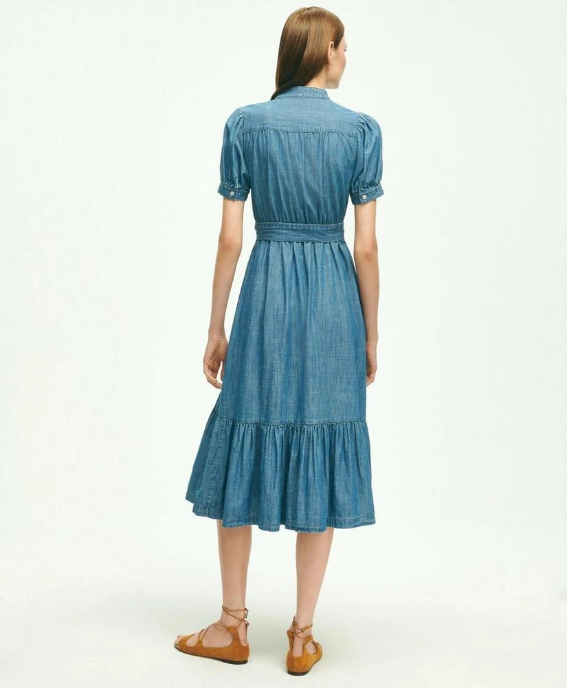 商品Brooks Brothers|Chambray Puff Sleeve Shirt Dress,价格¥1256,第4张图片详细描述