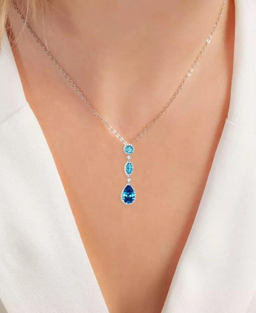 商品Macy's|Cubic Zirconia Mixed-Cut 18" Lariat Necklace in Sterling Silver (Also in Lab-Grown Pink Sapphire/Lab-Grown Ruby),价格¥303,第2张图片详细描述