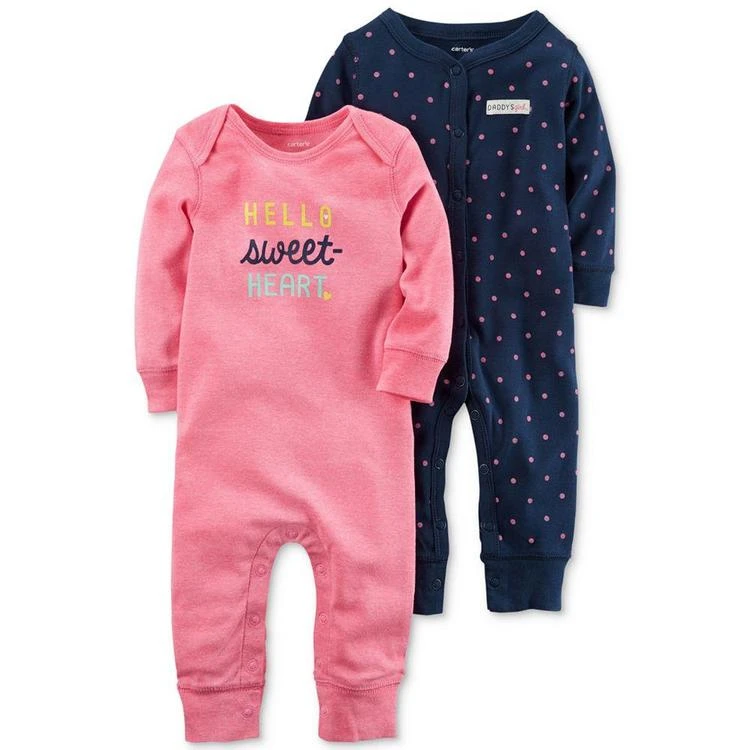 商品Carter's|2-Pk. Hello Sweetheart Coveralls, Baby Girls,价格¥75,第1张图片