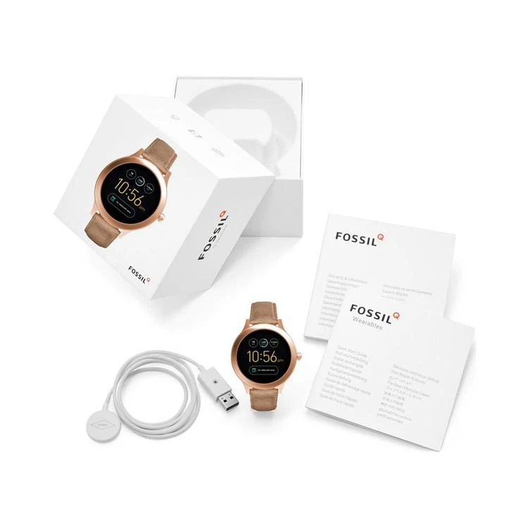 商品Fossil|Q Women's Venture Gen 3 Light Brown Leather Strap Touchscreen Smart Watch 42mm,价格¥1488,第4张图片详细描述