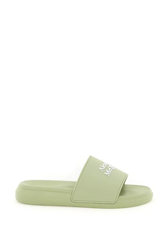 商品Alexander McQueen|Alexander Mcqueen Logoed Rubber Slides,价格¥1409,第1张图片