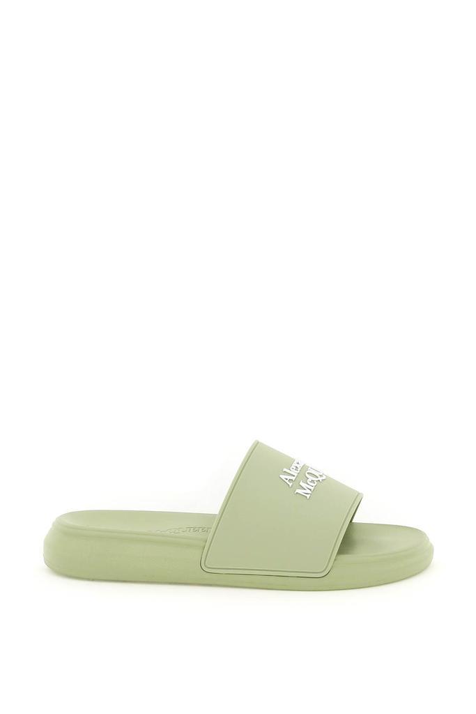 商品Alexander McQueen|Alexander Mcqueen Logoed Rubber Slides,价格¥1721,第1张图片