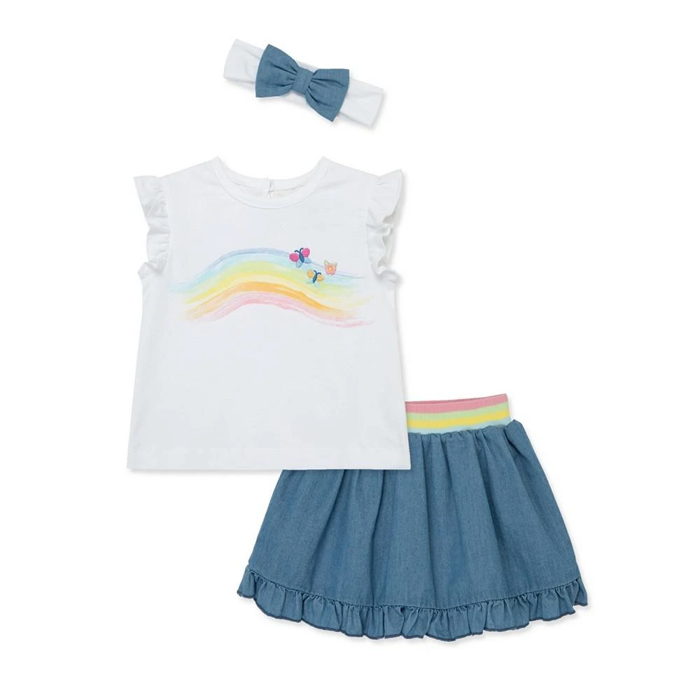 商品Little Me|Baby Girls Rainbow Fashion Skort Set with Headband,价格¥162,第1张图片