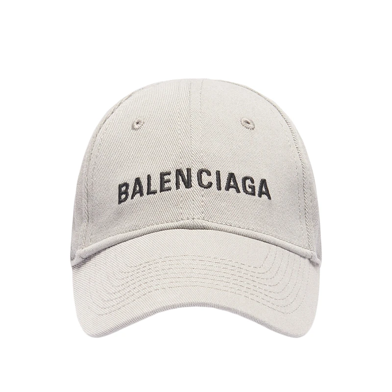 Balenciaga/巴黎世家 新款 男士浅米色和黑色徽标图案纯棉棒球帽 商品