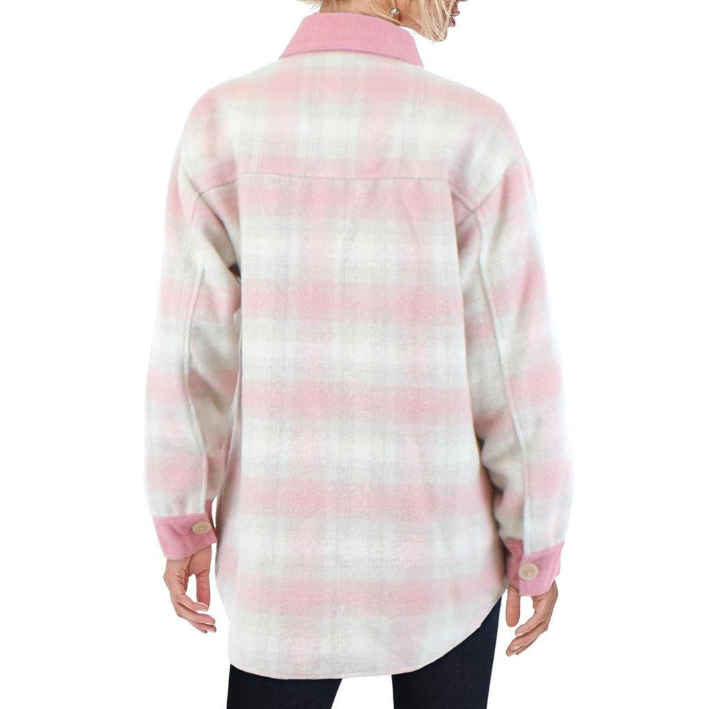 商品AQUA|Aqua Womens Fleece Midi Shirt Jacket,价格¥457,第4张图片详细描述