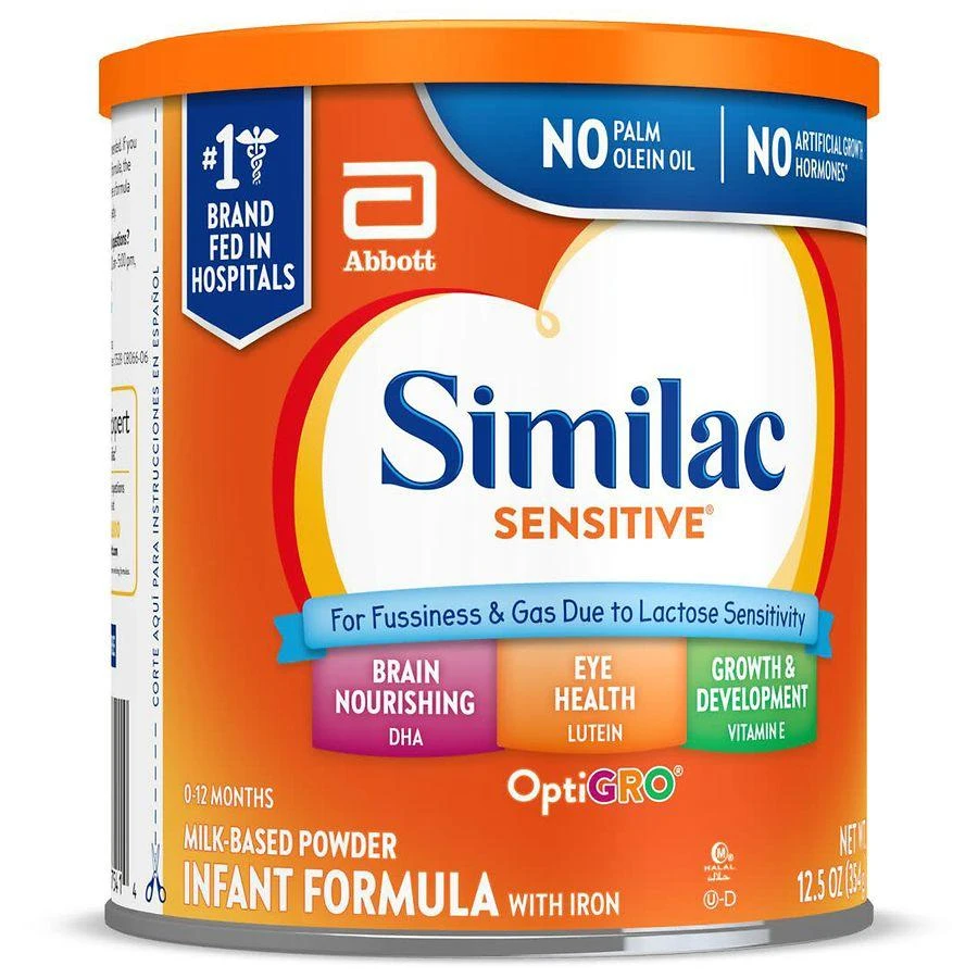 商品Similac|Similac Sensitive 乳糖不耐受配方非转基因婴儿奶粉1段 340g,价格¥164,第3张图片详细描述