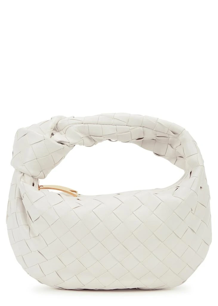 商品Bottega Veneta|Jodie Intrecciato mini white leather top handle bag,价格¥21227,第1张图片