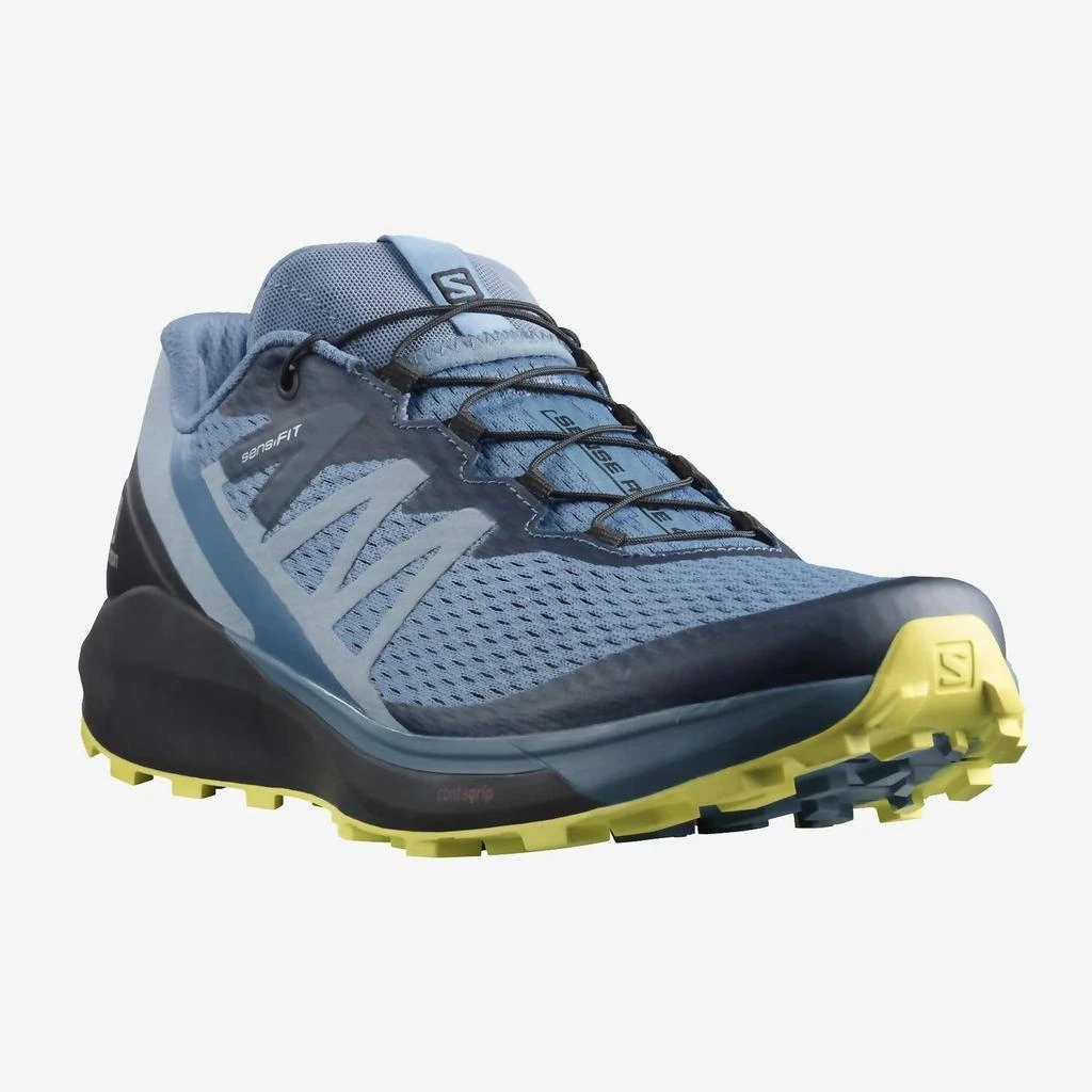 商品Salomon|Men's Sense Ride 4 Trail Running Shoe - Medium/d Width In Copen Blue/black/evening Primrose,价格¥716,第4张图片详细描述