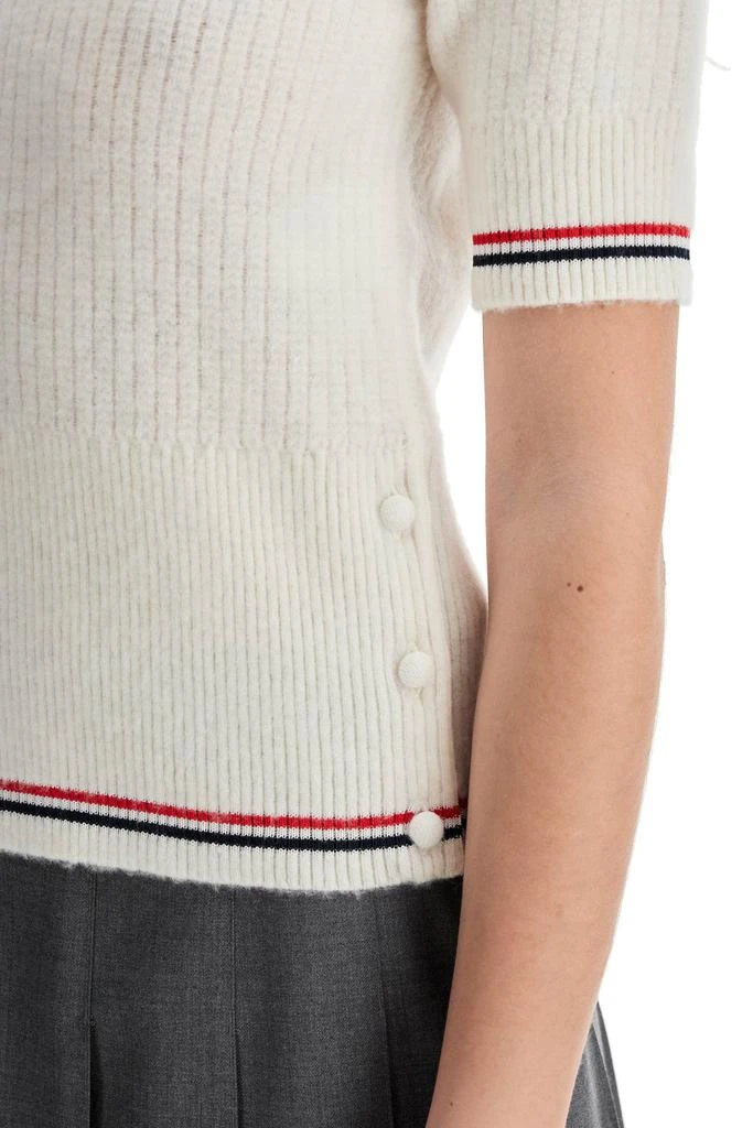 商品Thom Browne|Wool Polo Shirt With Rwb Stripe,价格¥7178,第4张图片详细描述