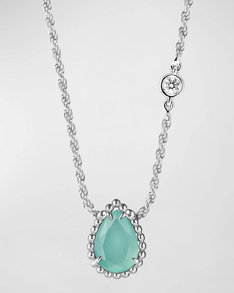 商品Boucheron|Serpent Boheme 18K White Gold Small Aquaprase Pendant Necklace,价格¥15126,第1张图片