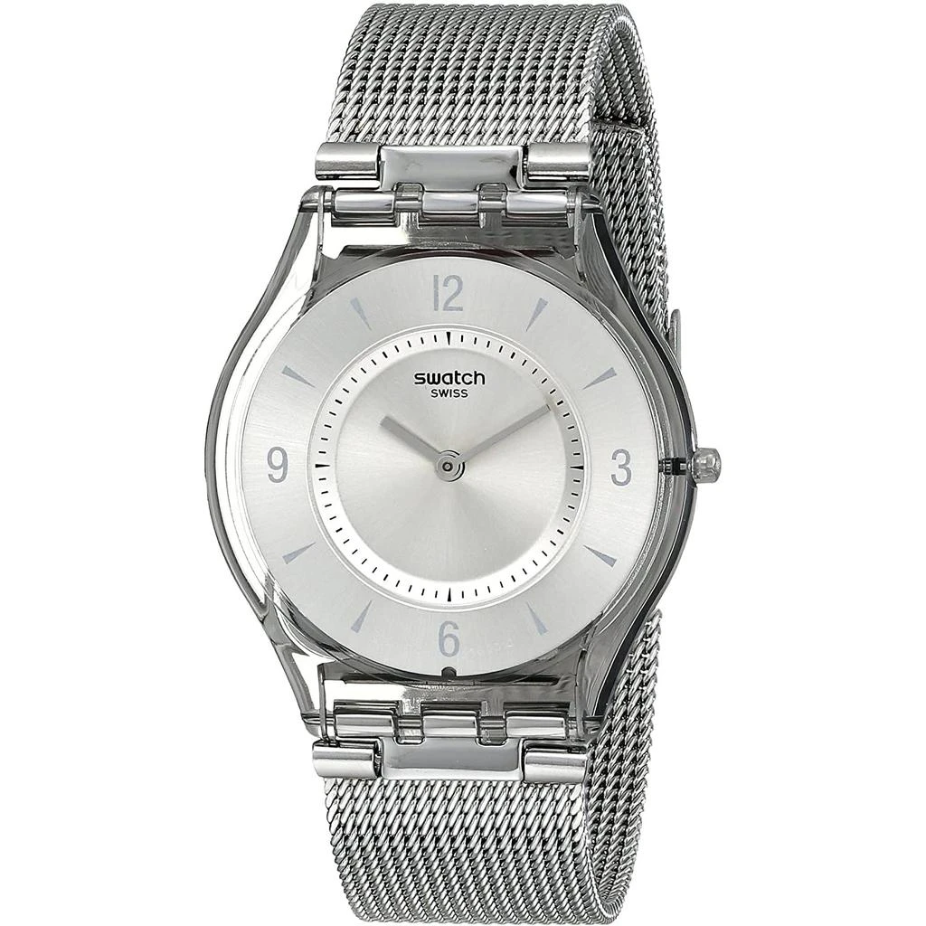 商品Swatch|Swatch Women's Metal Knit Silver Dial Watch,价格¥817,第1张图片