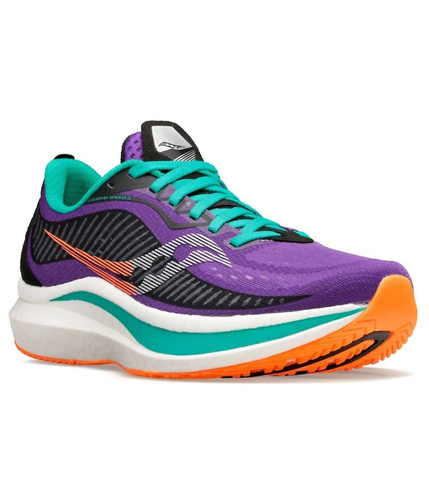 商品Saucony|Women's Endorphin Speed 2 Running Shoes - Medium Width In Concord/jade,价格¥973,第2张图片详细描述