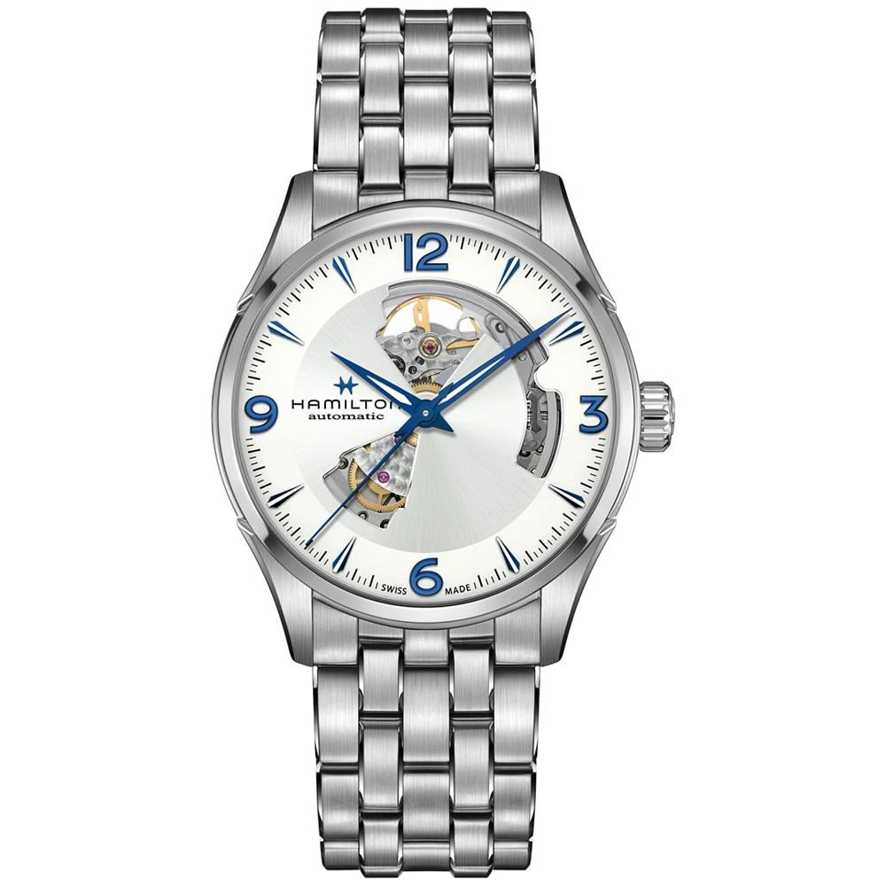 商品Hamilton|Men's Swiss Automatic Jazzmaster Open Heart Stainless Steel Bracelet Watch 42mm,价格¥8375,第1张图片