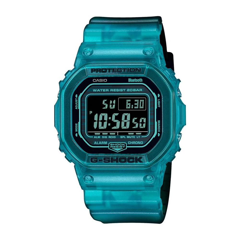 商品G-Shock|Men's Digital Quartz Blue Skeleton Resin Bluetooth Watch, 42.8mm DWB5600G-2,价格¥785,第1张图片