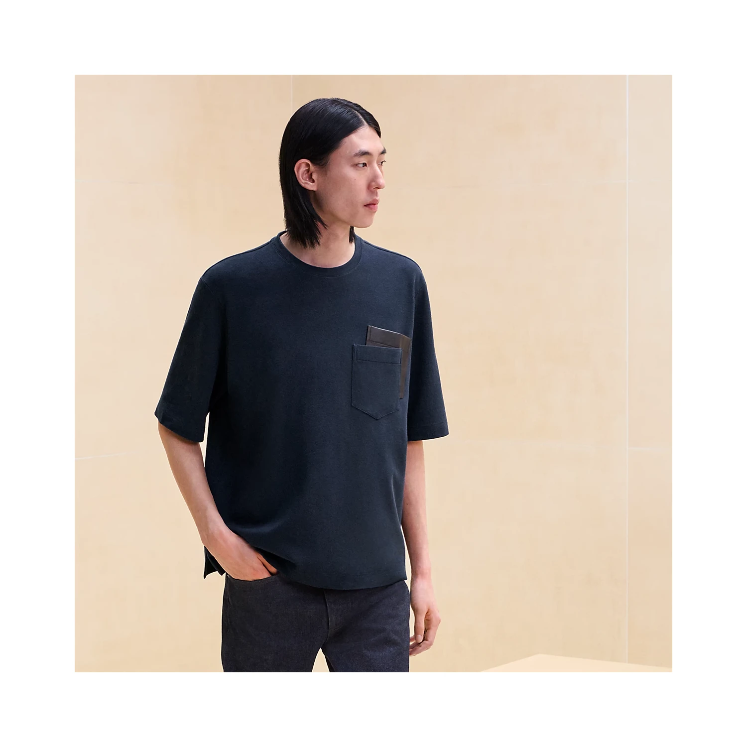 商品Hermes|【预售】 爱马仕 24秋冬 男士 短袖T恤 T-shirt poche ombrée H467970HA01,价格¥8876,第1张图片